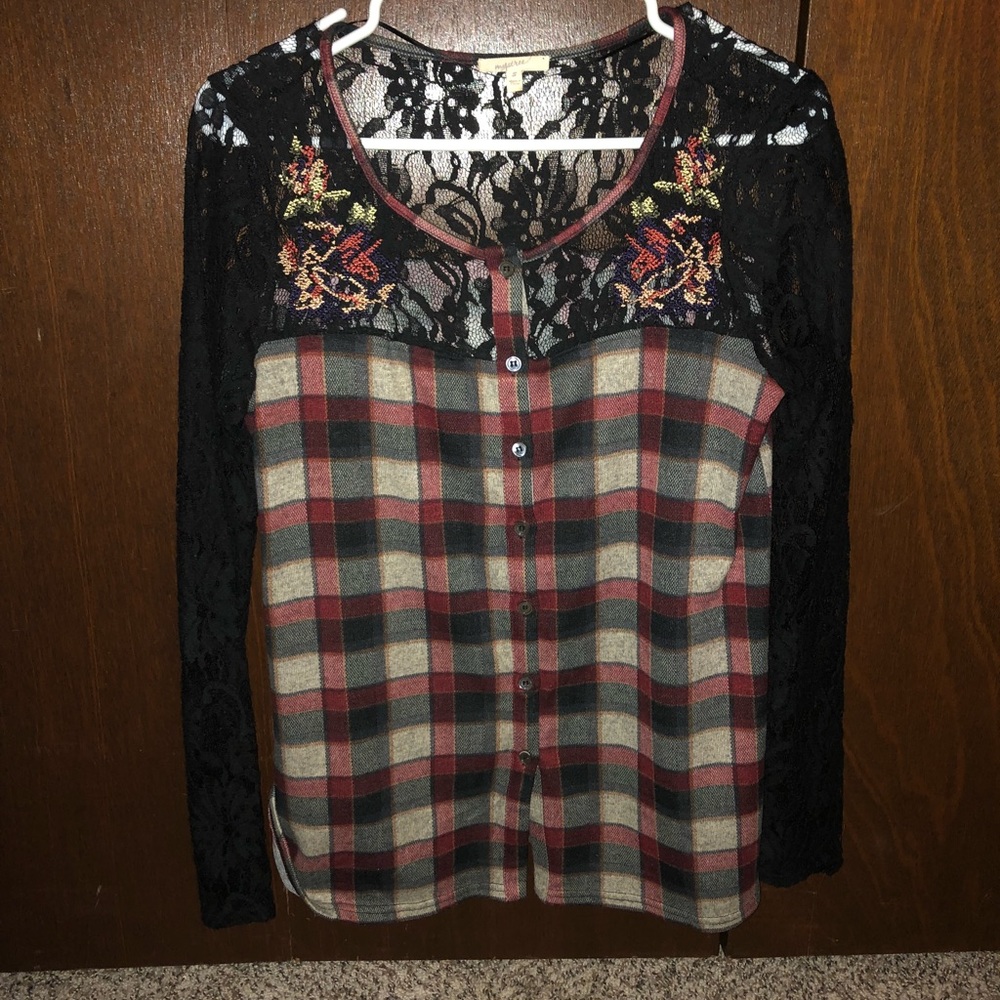 Lace, flannel top